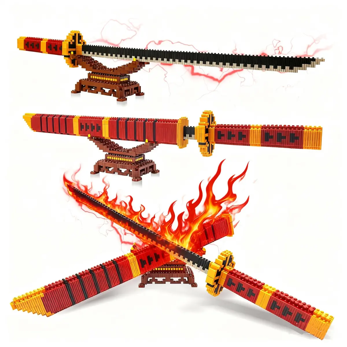Beego Red Yamato Katana Sword Building Set 1270 Pieces | Educational STEM Toy for Teens & Adults - main product image