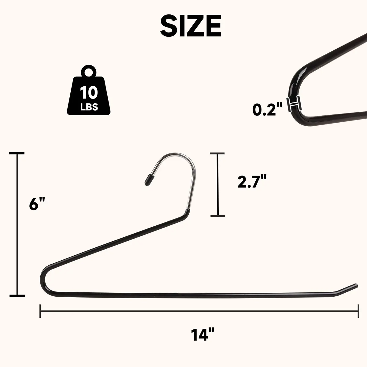 BP4U Metal Pants Hangers with Non-Slip Coating, Black, 36-Pack | Space-Saving & Heavy Duty - view 2