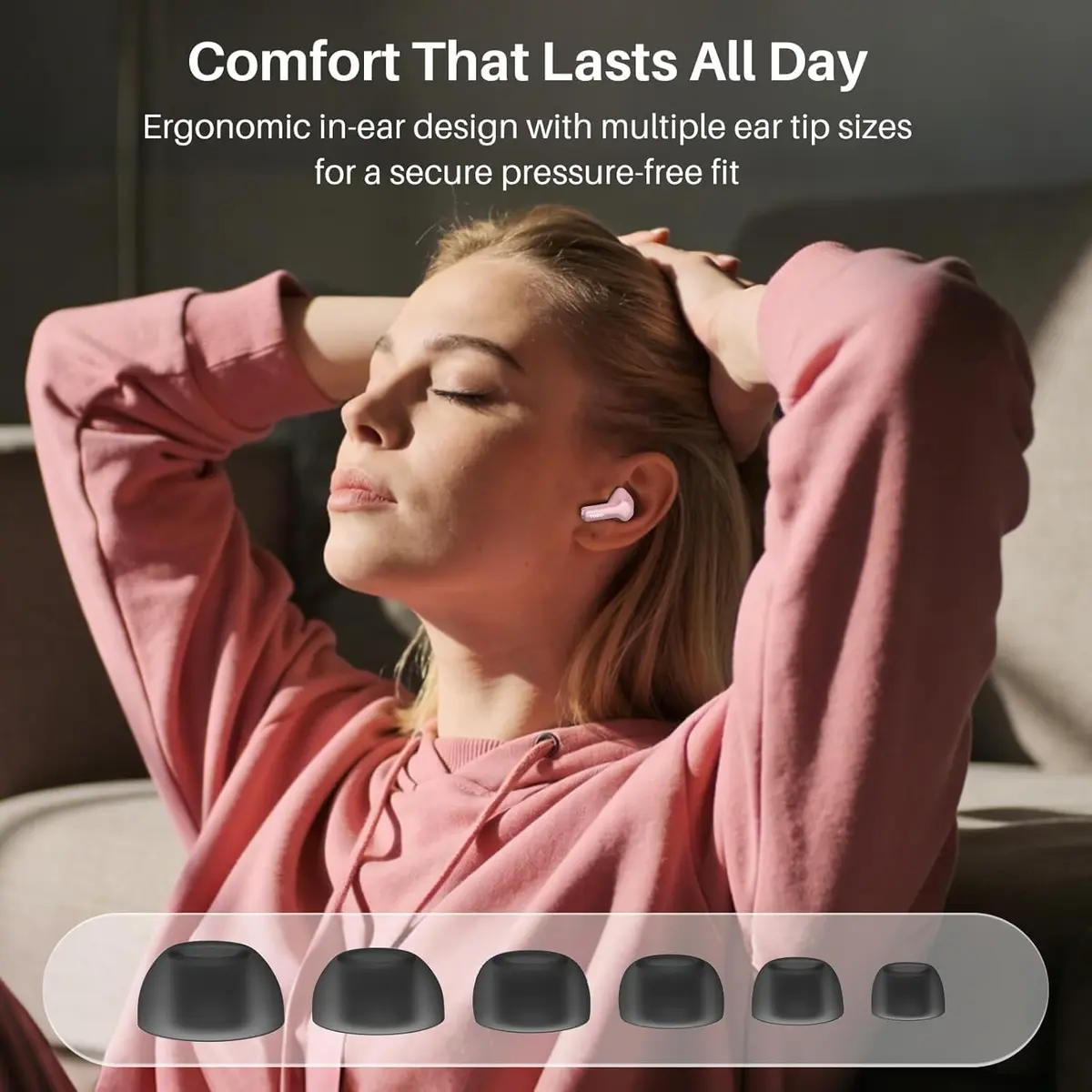 TOZO NC3 Hybrid Active Noise Cancelling Wireless Earbuds | 68H Playtime, IPX8 Waterproof, Bluetooth 5.3, Custom EQ, Clear Calls - view 7