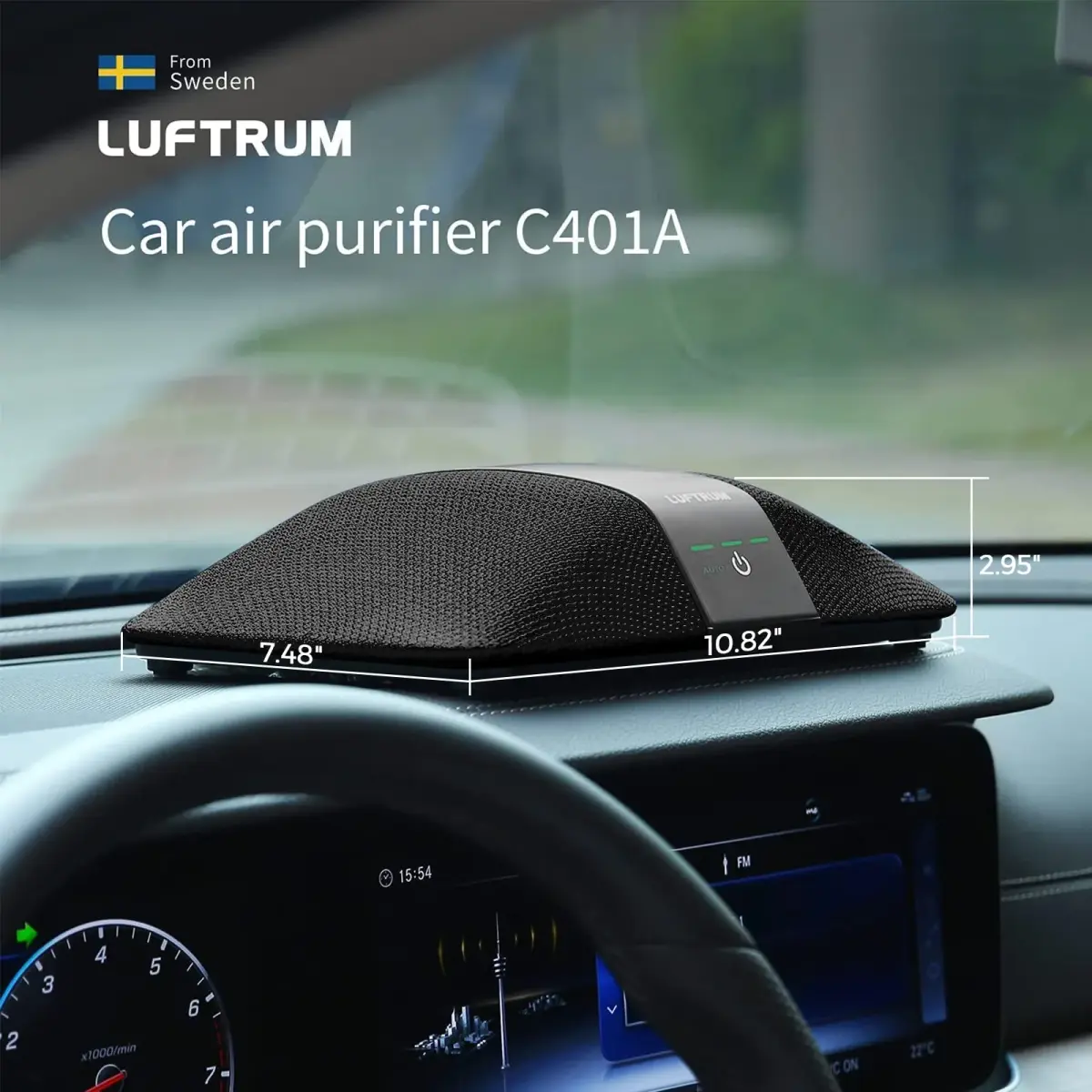 LUFTRUM Portable Car Air Purifier with H13 True HEPA Filter | 0.1 Micron Particle Capture - view 6