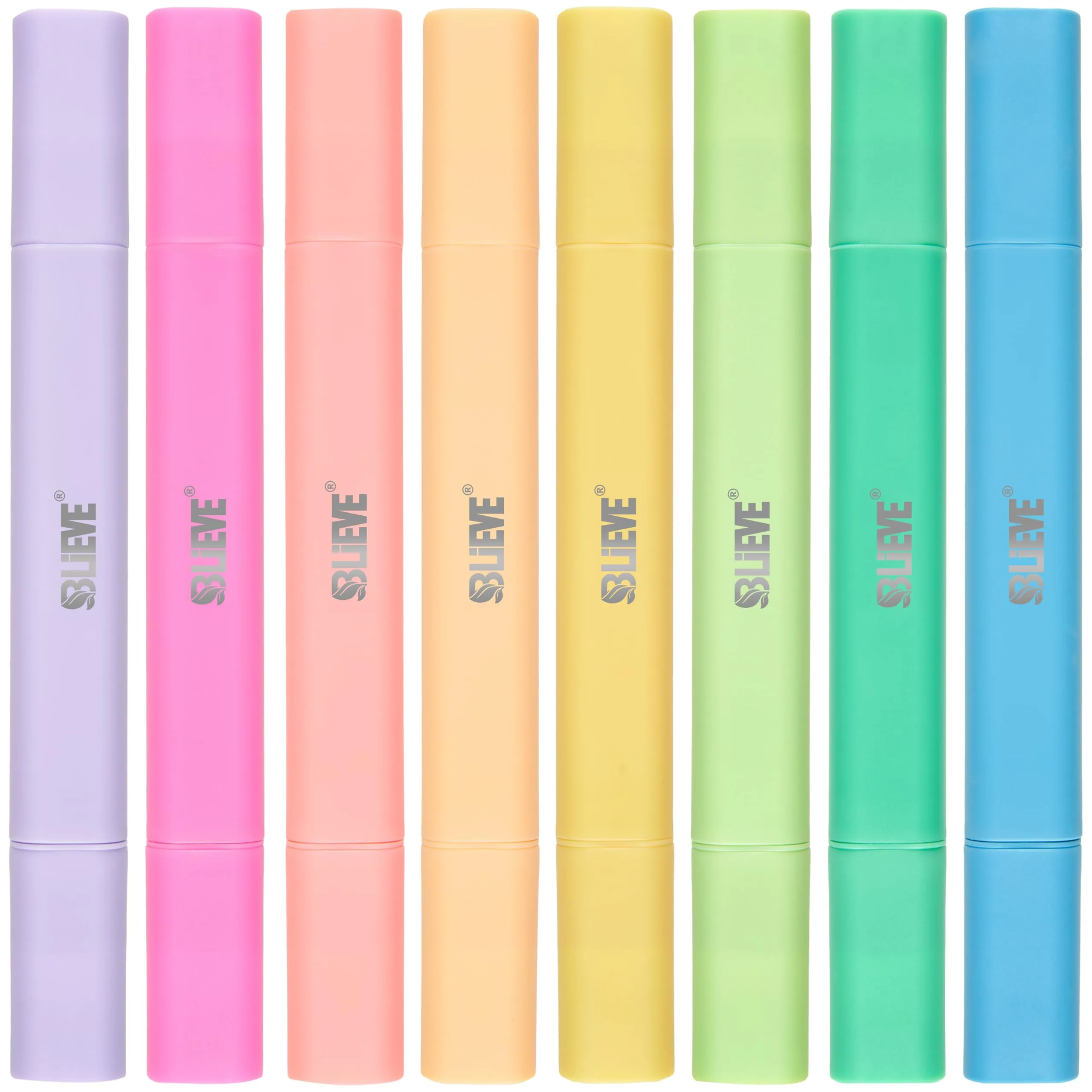 BLIEVE Bible Highlighters No Bleed Through, Pastel Colors, Dual Tip, 8 Pack | Smooth Ink Flow Fade-Resistant - main product image