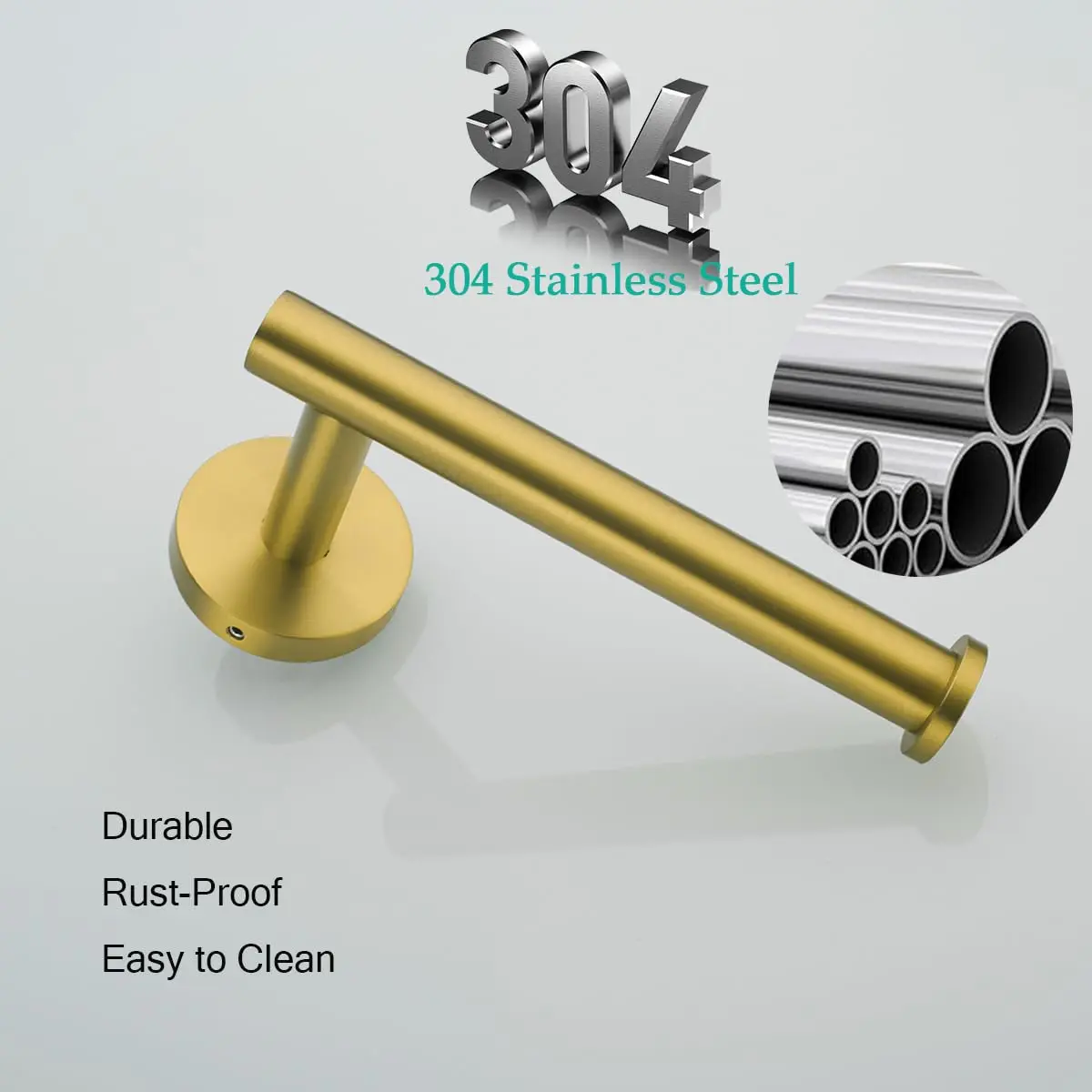 SEABEFORE Toilet Paper Holder -Sturdy Round Brushed Dark Gold Wall Mount for Bathroom, SUS 304 Stainless Steel, 6-inch arm | Durable & Rustproof - view 4