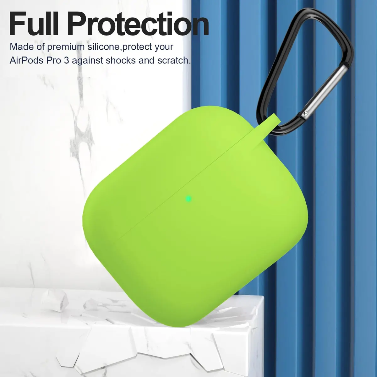 ATUAT Silicone AirPods Pro 3 Case Cover 2025 Light Green | Full 360° Shock & Drop Protection - view 2