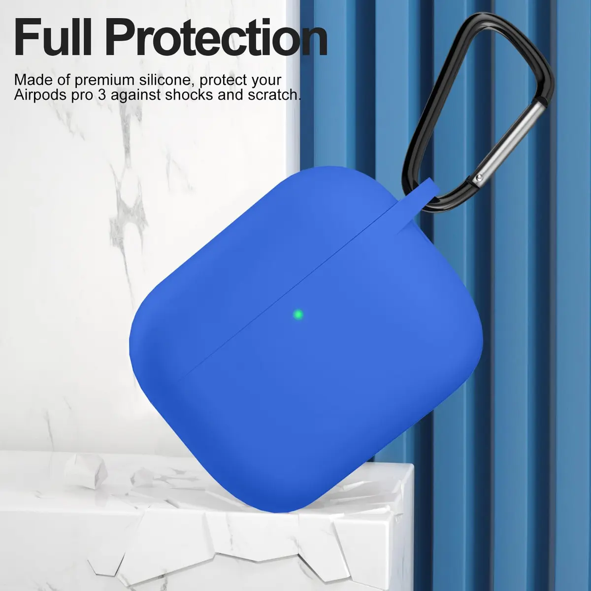 ATUAT AirPods Pro 3 Case Cover 2025 | Blue Silicone Protective Cover with Cleaner Kit - view 2