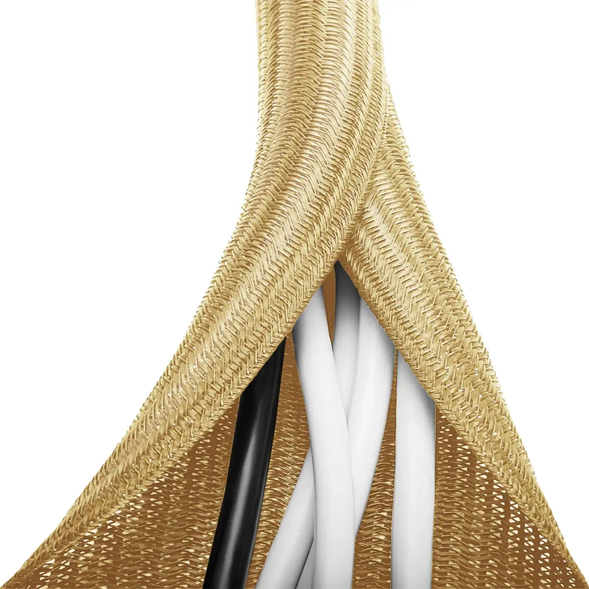 ZhiYo Gold Cable Sleeve 1.27 cm (1/2 inch) | Braided Wire Protector for Desk PC TV Computer - main product image