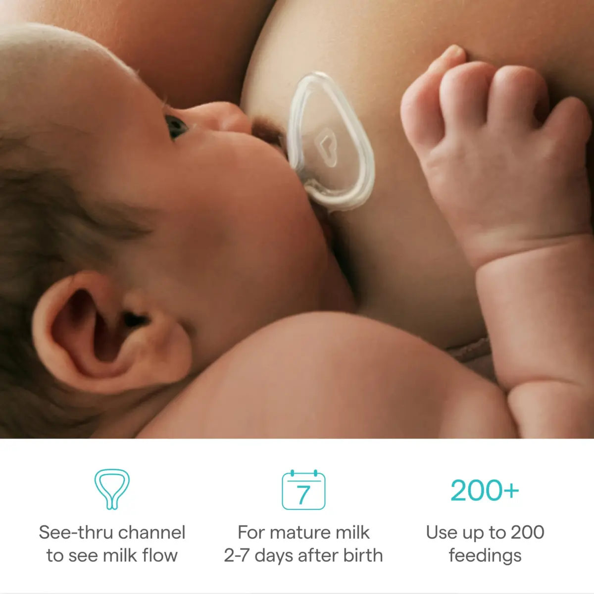 Munchkin Flow 28mm Nipple Shield for Breastfeeding Newborns, Silicone Latch Monitor with Visible Milk Flow Channel, Nursing Support for Sore Nipples | See Milk Flow While Nursing - view 2