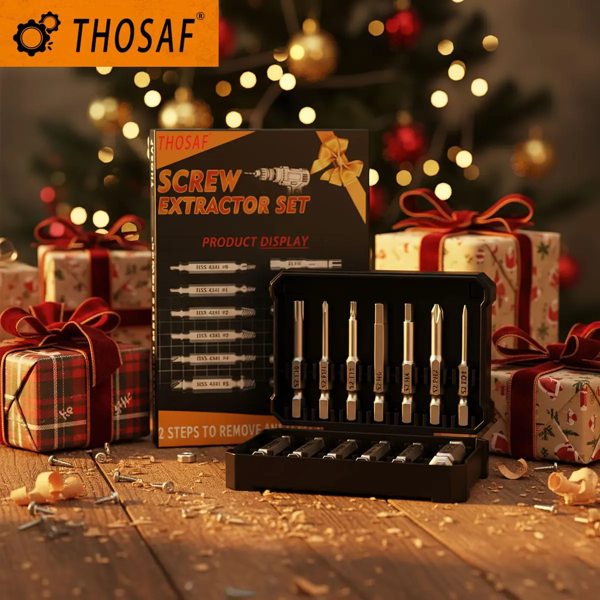 THOSAF Damaged Screw Extractor Set,13 Pcs, High-Speed Steel, Rust Removal, Gift for Men & Adults, 25 units - view 4