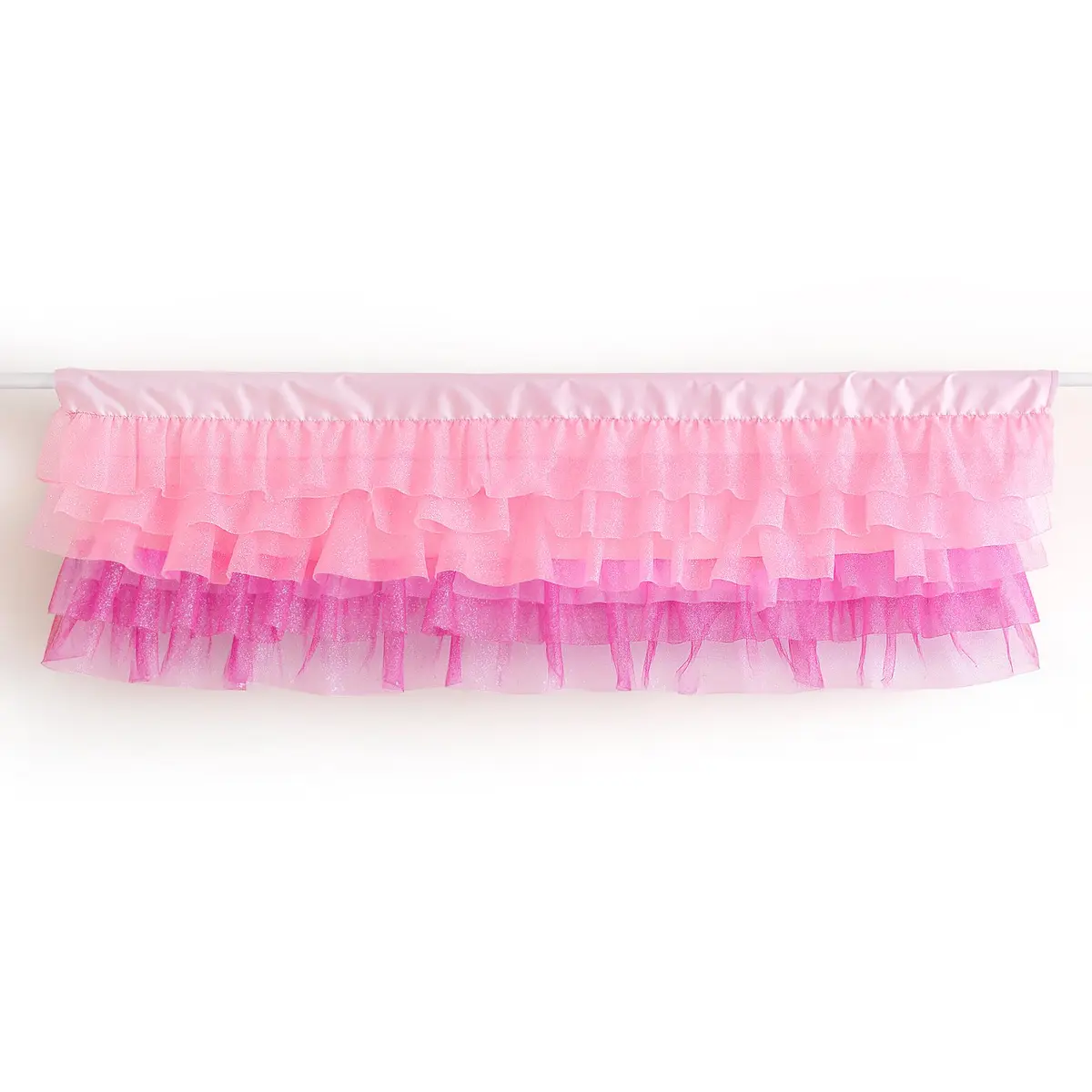Besutolife Pink Valance Curtains for Girls 52x16 Inch | Sparkle Tulle for Nursery & Kids Room - view 6