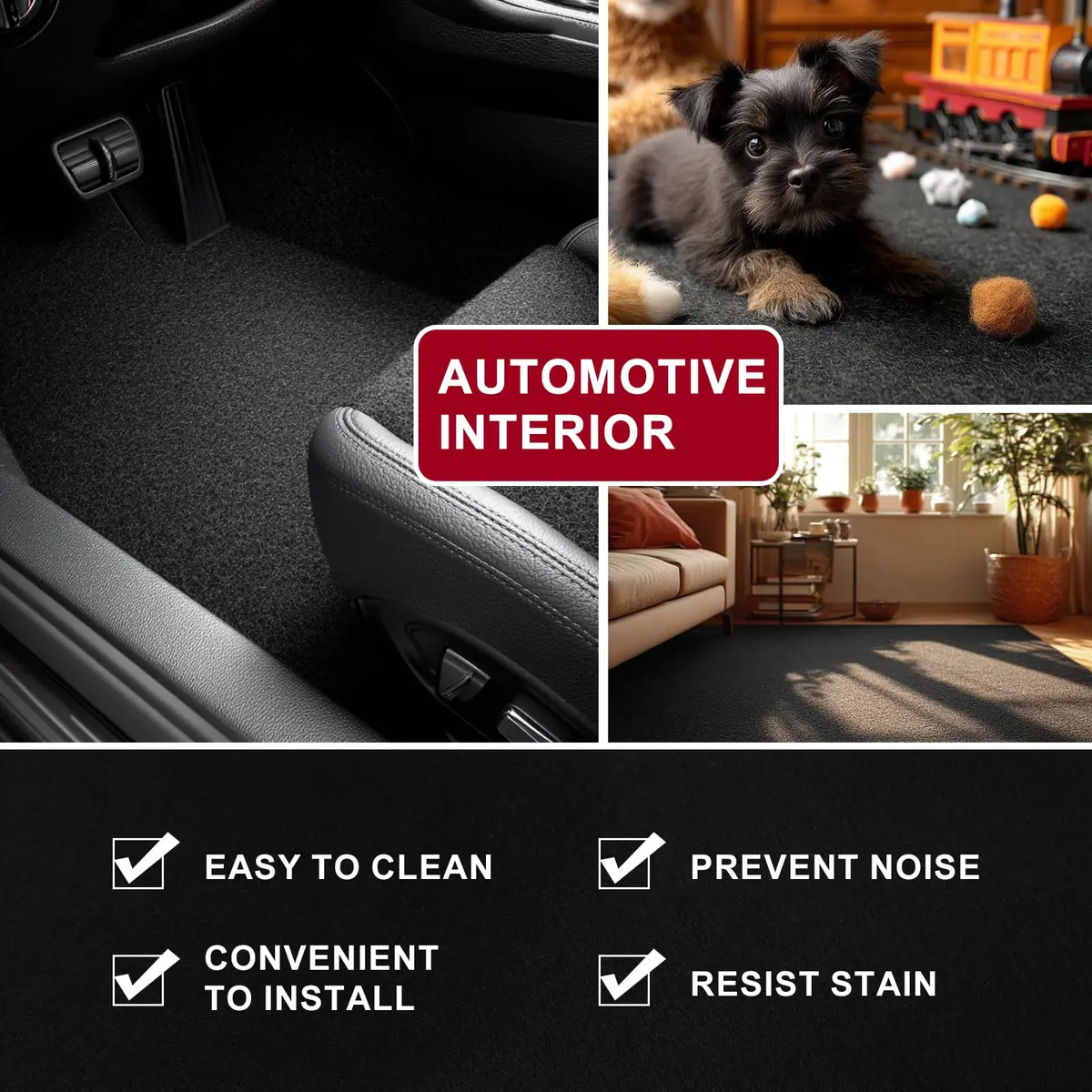 KEPYDRMTF Black Speaker Box Carpet 1.5m x 3.1m (59in x 122in) | Durable Polyester Fabric for Audio DIY & Repair - view 6