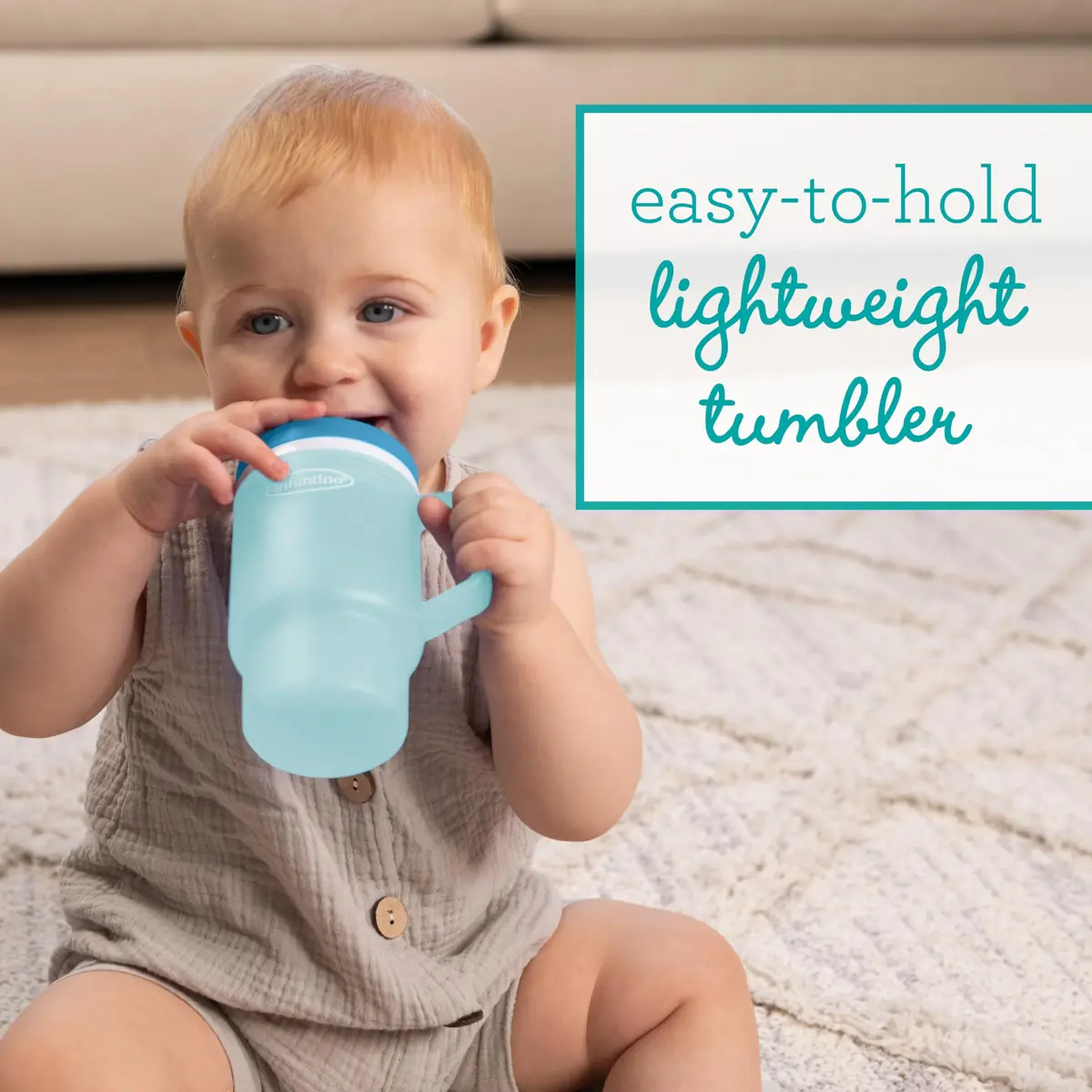Infantino My 1st Tumbler Straw Cup, 10oz, Moody Blue | Leak-Resistant, BPA-Free for Toddlers - view 2