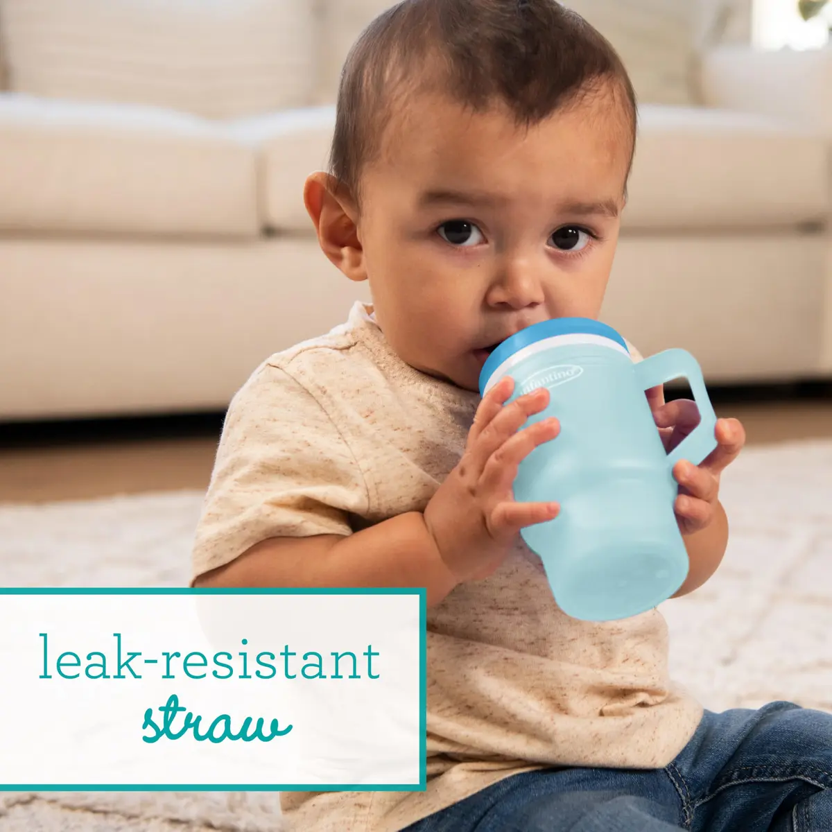 Infantino My 1st Tumbler Straw Cup, 10oz, Moody Blue | Leak-Resistant, BPA-Free for Toddlers - view 3