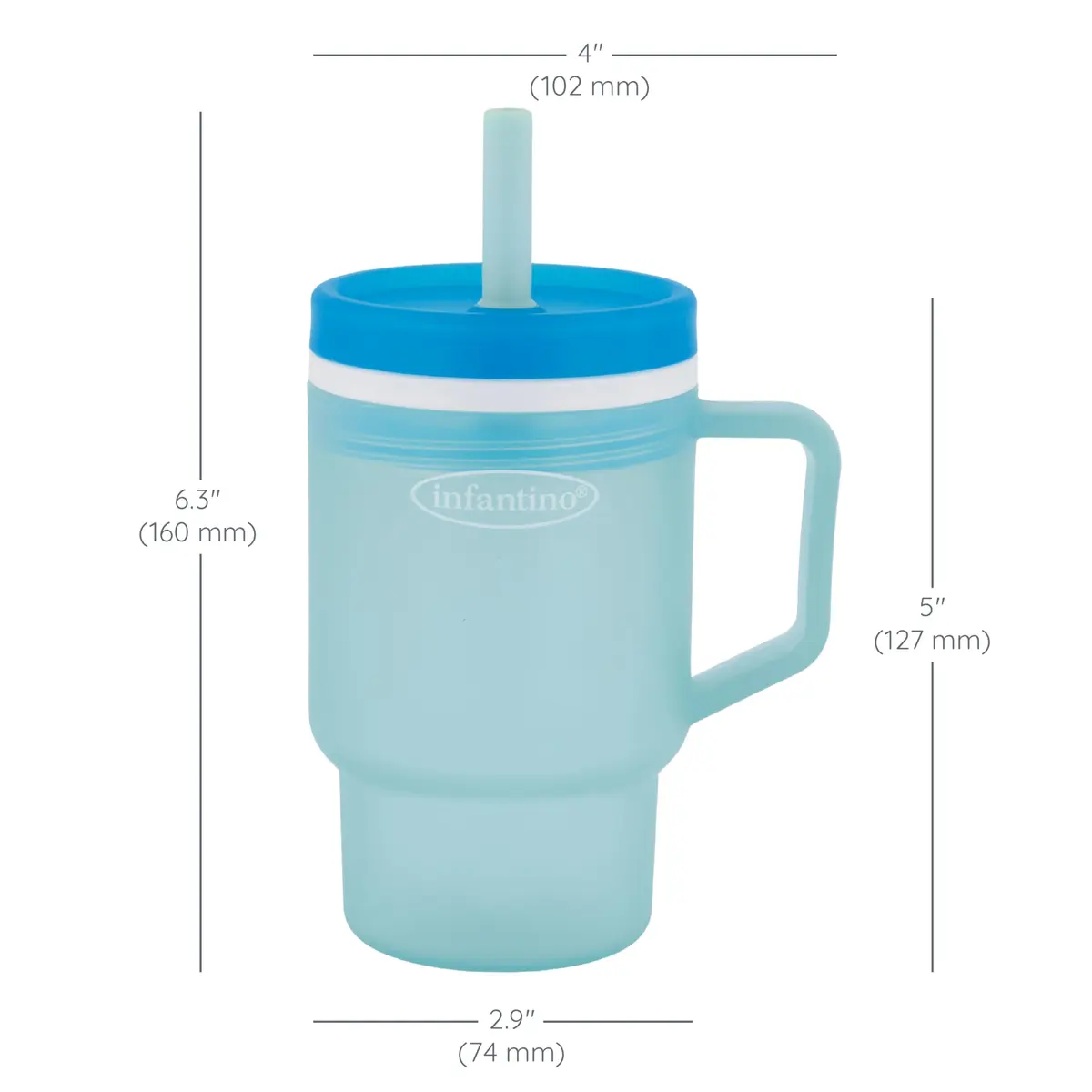 Infantino My 1st Tumbler Straw Cup, 10oz, Moody Blue | Leak-Resistant, BPA-Free for Toddlers - view 4