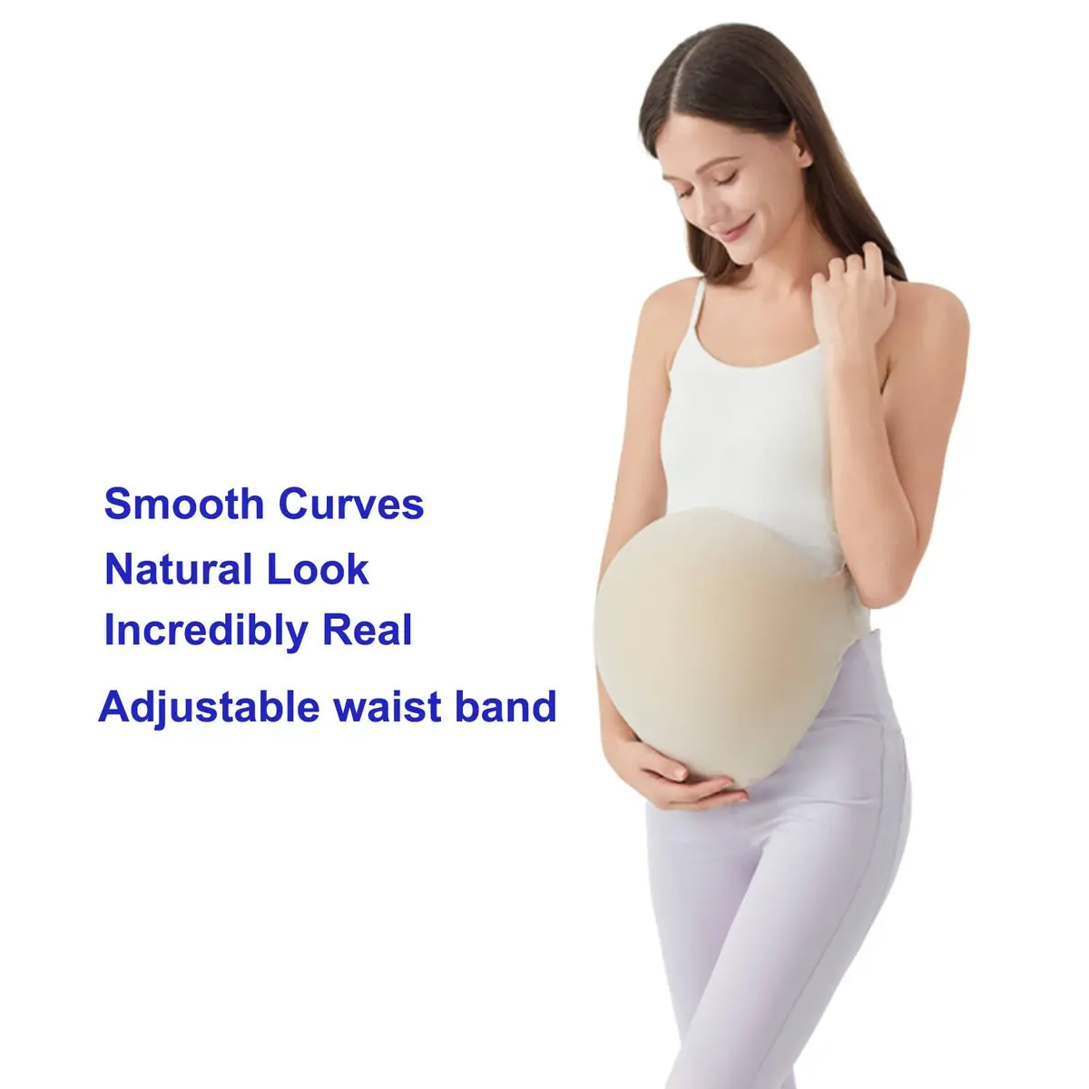 Teesider Realistic Memory Foam Fake Pregnancy Belly Costume XL (0.499 kg / 1.1 lb) | Adjustable Waistband, Breathable Cotton Cover - view 6