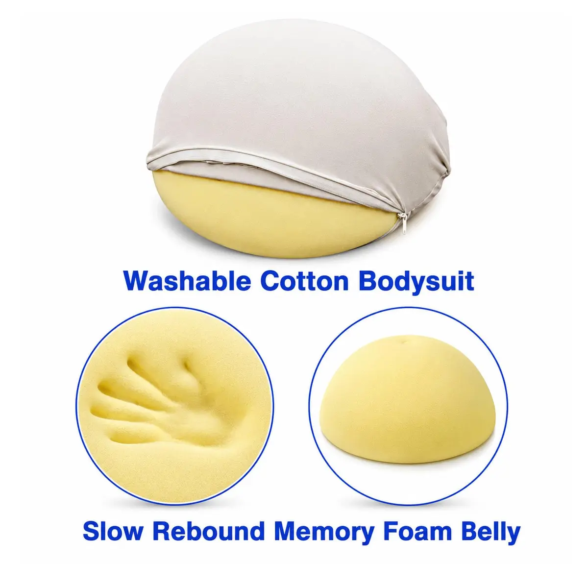 Teesider Realistic Memory Foam Fake Pregnancy Belly Costume XL (0.499 kg / 1.1 lb) | Adjustable Waistband, Breathable Cotton Cover - view 2