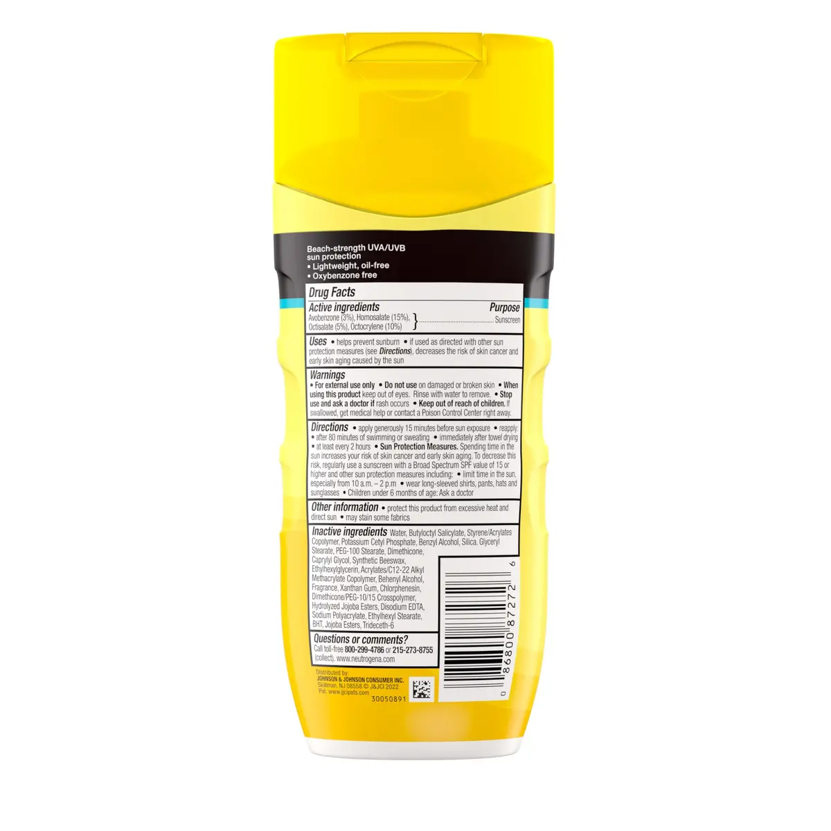 Neutrogena Beach Defense Sunscreen Lotion SPF 70, Face & Body Sunscreen, Broad Spectrum, Fast Absorbing, 198ml (6.7 Fl Oz) | Water Resistant 80 Min, Oil-Free, Oxybenzone & Octinoxate Free (Pack of 3) - view 8