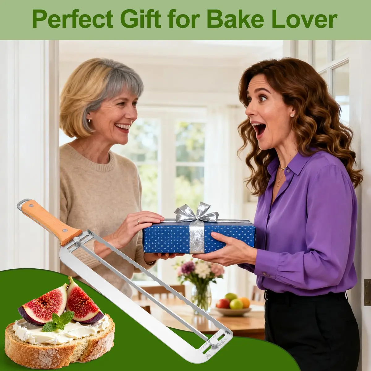 Solldgt Adjustable Bread Slicer 9" | Custom Thickness, Serrated Stainless Steel Blade - view 8