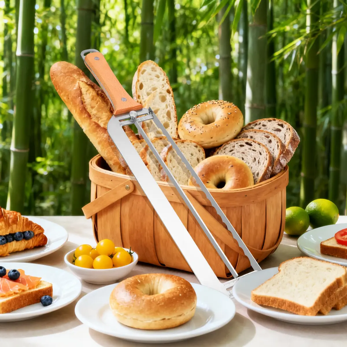 Solldgt Adjustable Bread Slicer 9" | Custom Thickness, Serrated Stainless Steel Blade - view 9