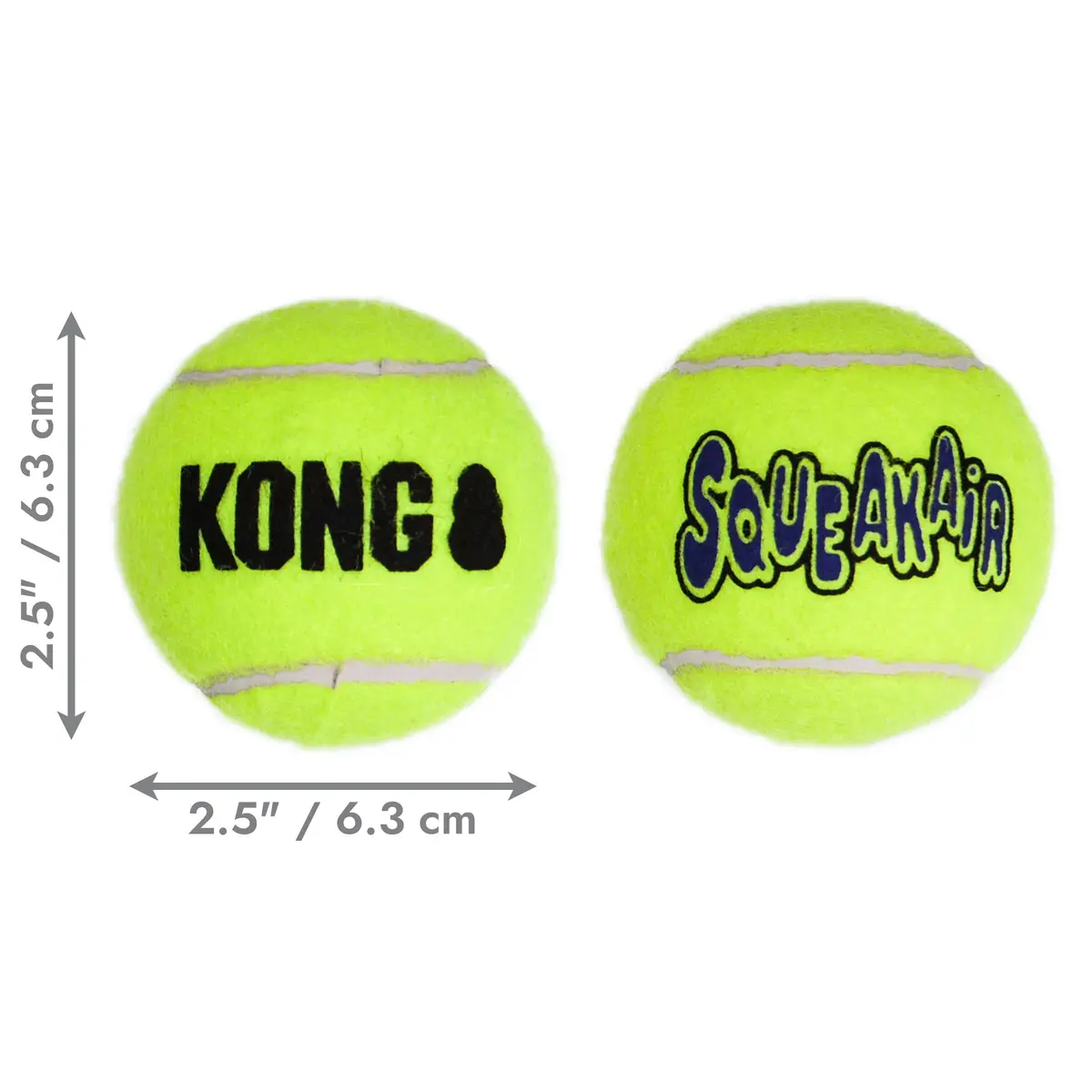 KONG Squeakair Balls (6 Pack) - Medium Dog Toy Premium Squeak Tennis Balls, Gentle on Teeth | Fetch Toy - view 5