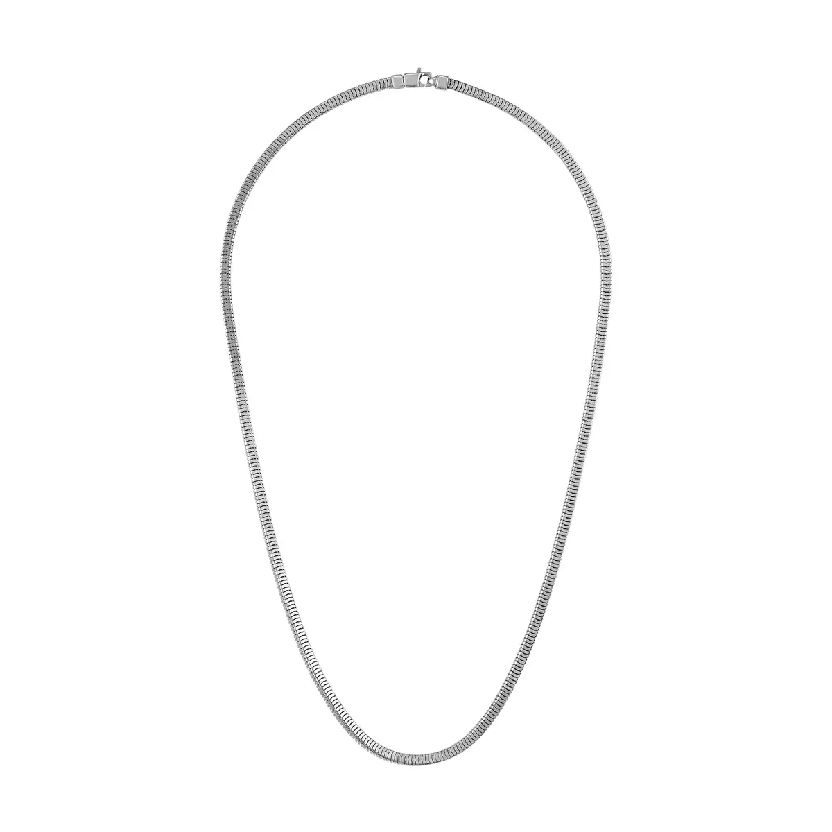 Bulova Jewelry Silver-Tone Sterling Silver Necklace 22" | Rhodium-Plated Square Snake Chain - main product image