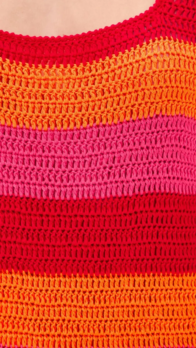Show Me Your Mumu Women's Day Trip Dress, Oasis Stripe, S | Bright Stripe Crochet Mini Dress - view 6