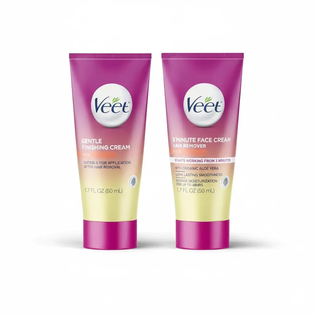 Veet Facial Hair Removal Cream for Women 3 Min | Organic Aloe Vera, 2 Piece - view 9