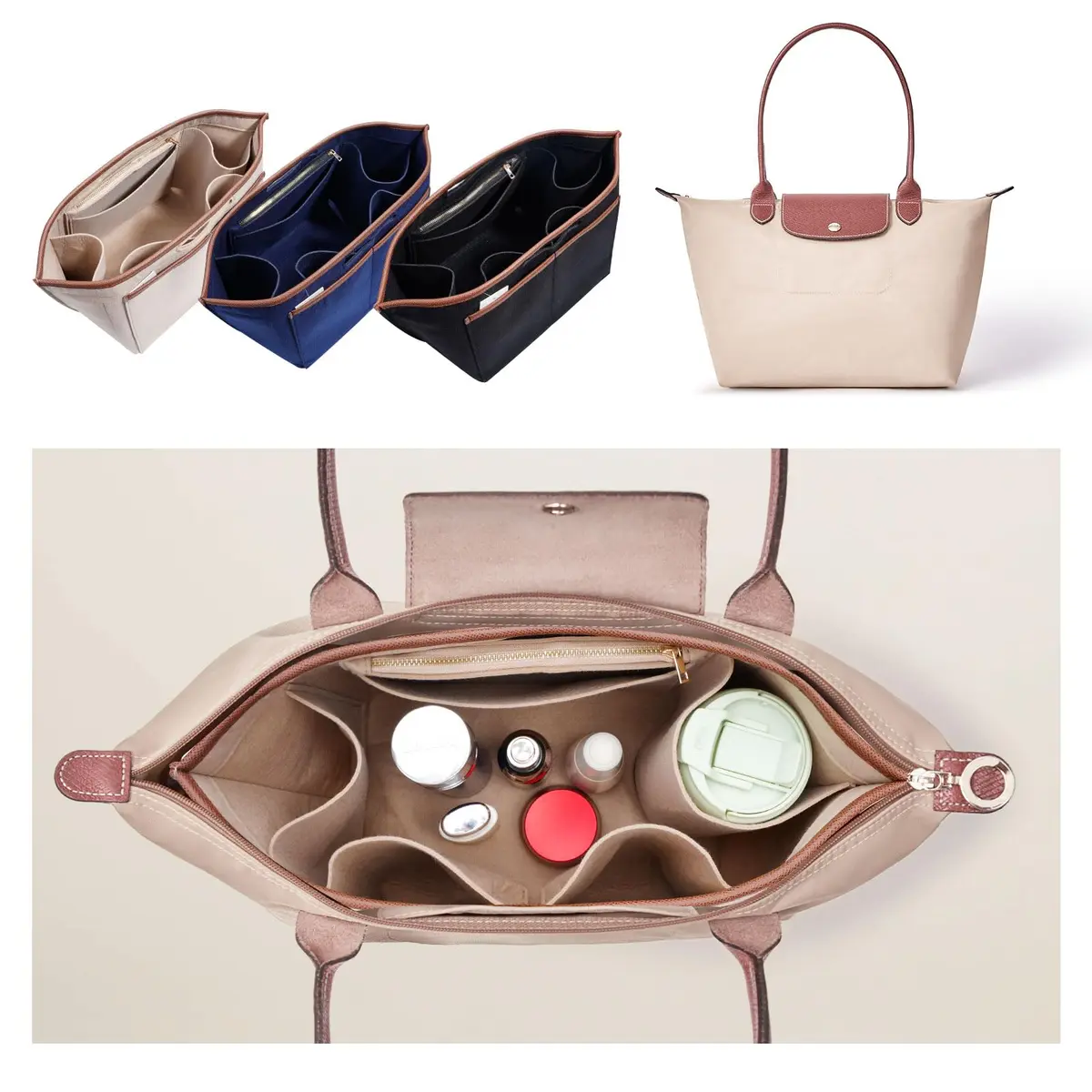 ZTUJO Premium Felt LongChamp Organizer Insert | Compatible with Longchamp Le Pliage Small & Xtra - view 6