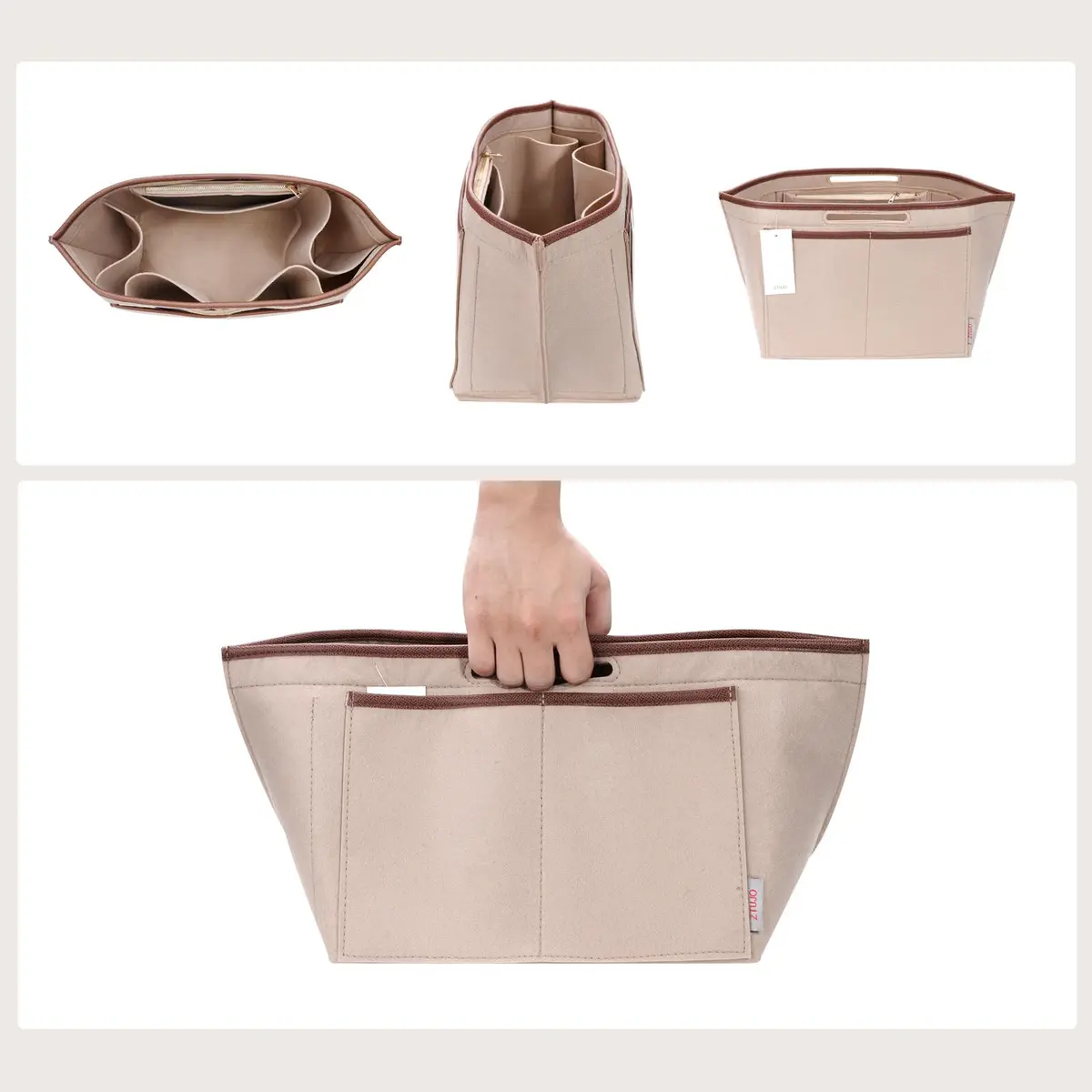 ZTUJO Premium Felt LongChamp Organizer Insert | Compatible with Longchamp Le Pliage Small & Xtra - view 2