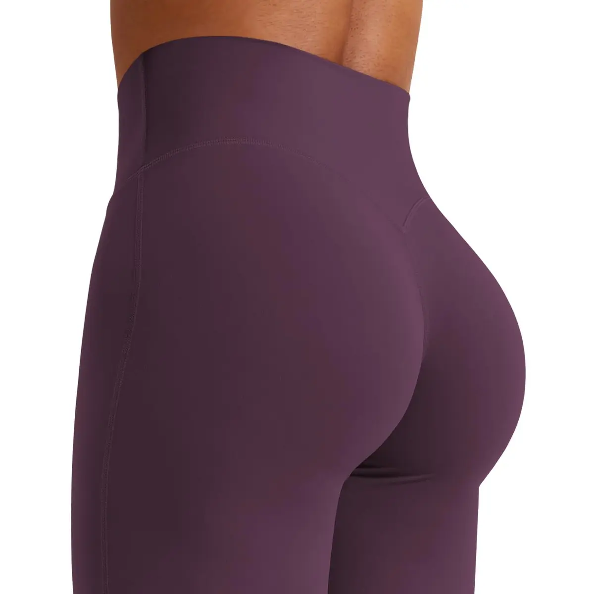 YEOREO Womens Straight Leggings 33" Inseam Yoga Pants Black Berry Purple M | High Waisted Sweat-Wicking - view 6