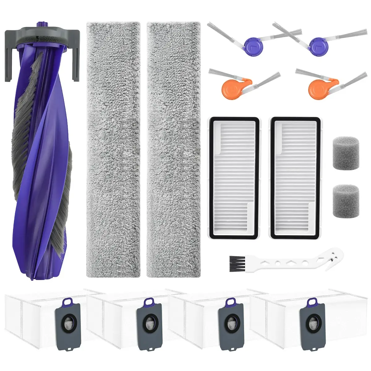 BTRSOLUS 16 Pcs Accessories Kit for NARWAL FLOW Robot Vacuum | Zero-Tangling Floating Brush, Dust Bags, Filters, Mops, Side Brushes, Sponge Filters, Clean Tool - main product image