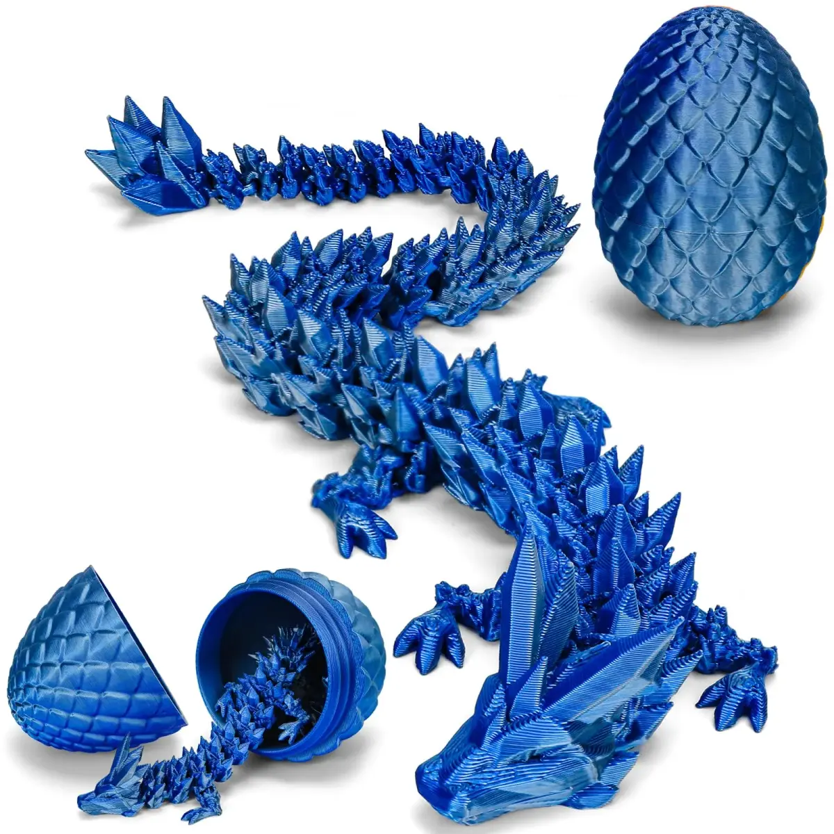 TBOLINE 12 Inch Articulated Crystal Dragon Egg Toy | ASTM-Certified Non-Toxic PLA - main product image