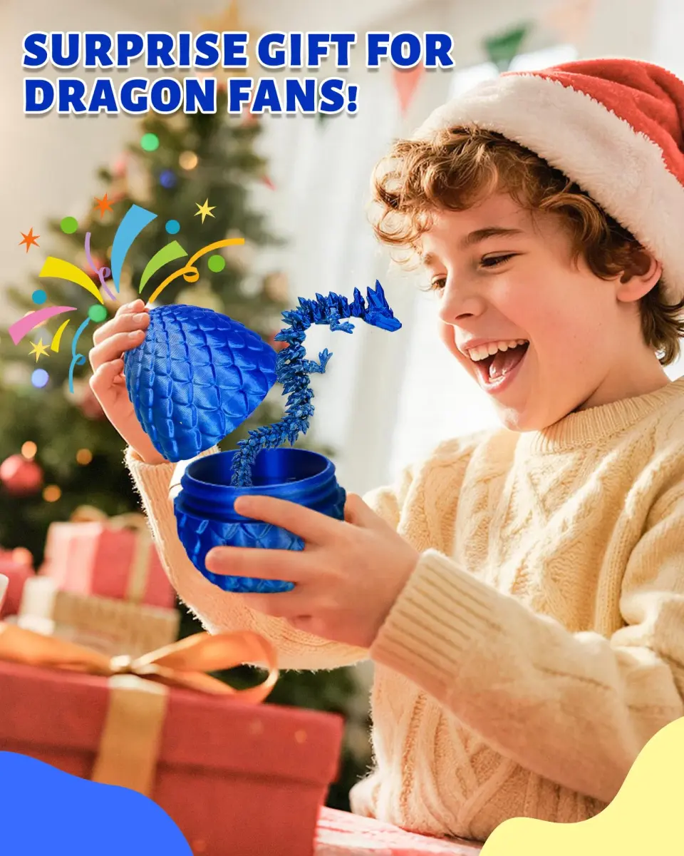 TBOLINE 12 Inch Articulated Crystal Dragon Egg Toy | ASTM-Certified Non-Toxic PLA - view 7