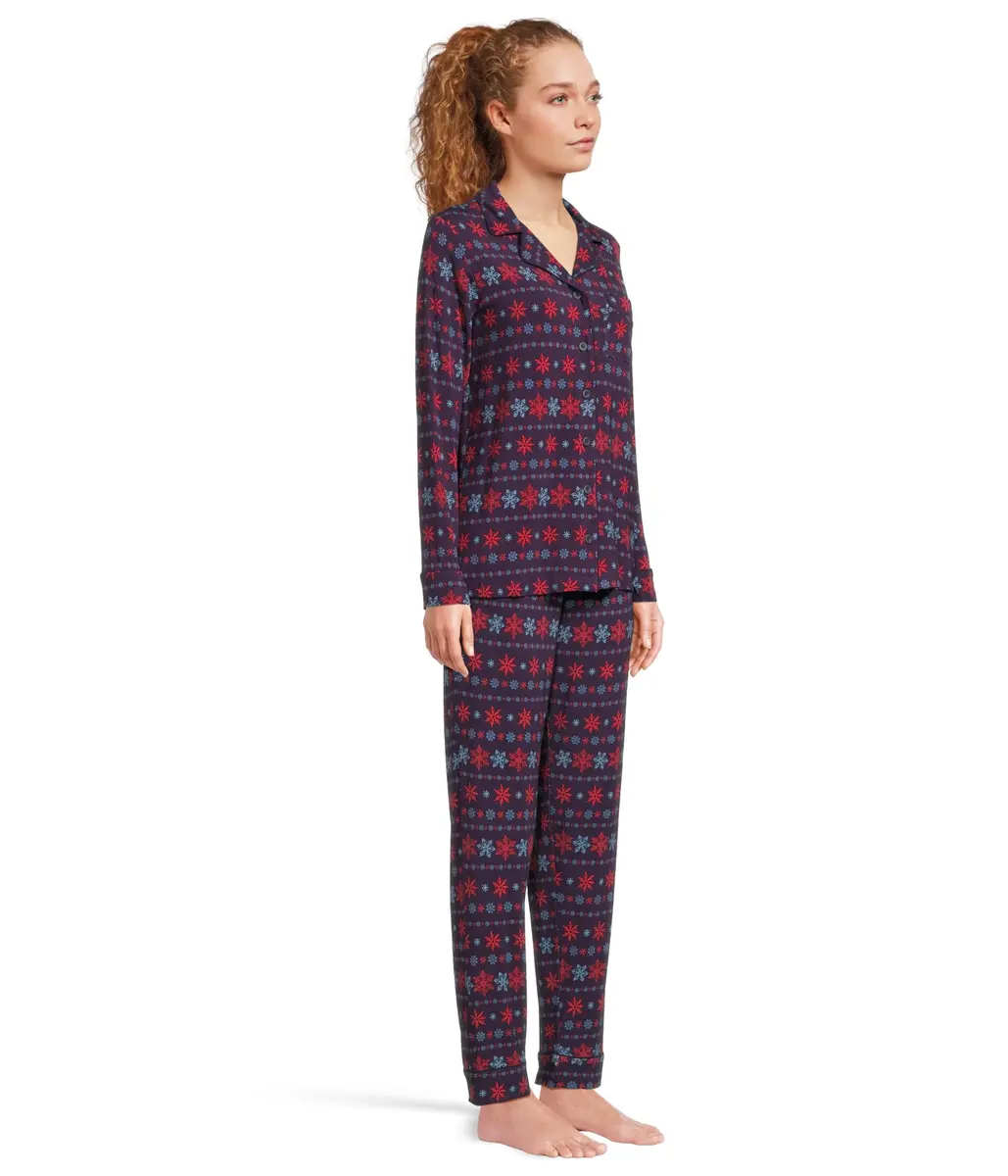 MeUndies Long Sleeve Modal PJ Set Fair Isle Flurry Large | Cozy, Breathable & Sustainable (70-120c) - view 2
