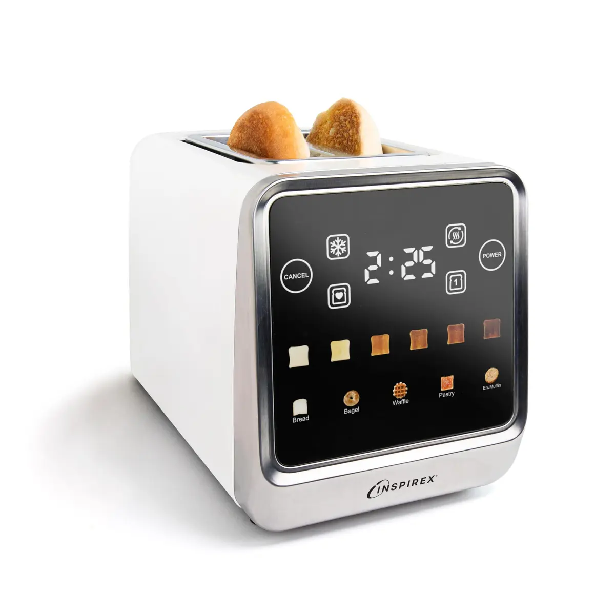 Nostalgia Inspirex Touch Screen Toaster - 2 Extra Wide Slots | 5 Bread Types & 6 Browning Levels - main product image
