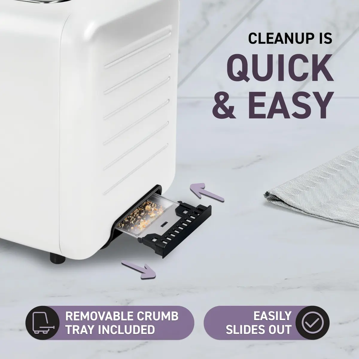 Nostalgia Inspirex Touch Screen Toaster - 2 Extra Wide Slots | 5 Bread Types & 6 Browning Levels - view 9