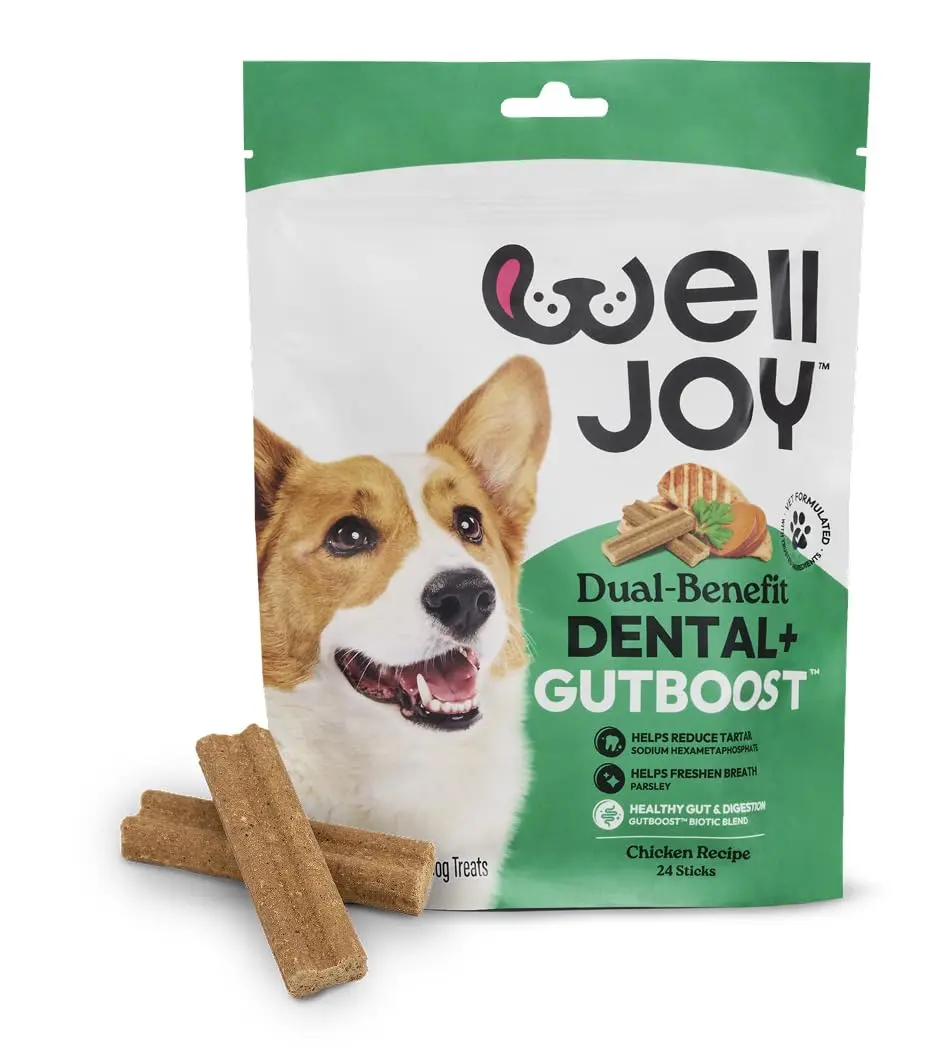 WellJoy Dental Dog Treat + Teeth Cleaning, Parsley, GutBoost, 24ct | Supports Oral & Digestive Wellness - main product image