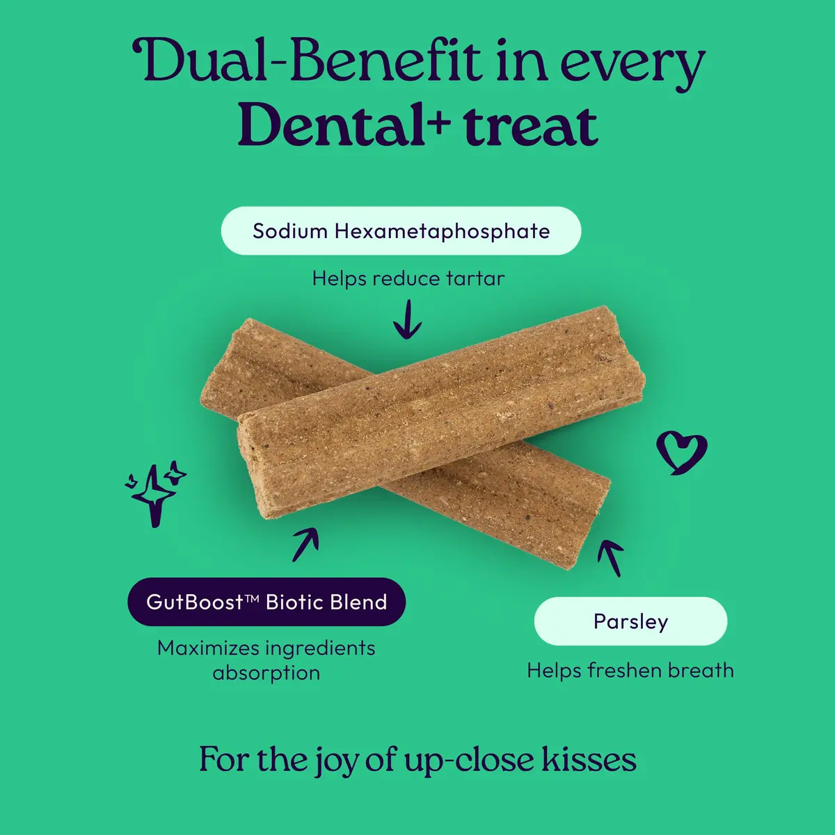 WellJoy Dental Dog Treat + Teeth Cleaning, Parsley, GutBoost, 24ct | Supports Oral & Digestive Wellness - view 2