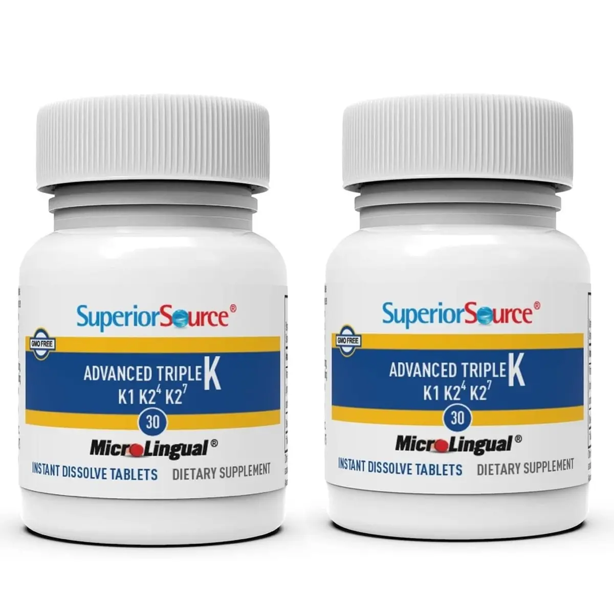 Superior Source Triple K Vitamins K1 & K2 (MK-4, MK-7) 30Ct 2 Pack | Supports Bone & Immune Health - main product image