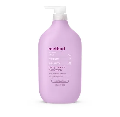 Method Body Wash Berry Balance, Moisturizing Gel Liquid Body Soap, Notes of Acai, Goji Berry & Mulberry, Cruelty-Free, 28oz - main product image