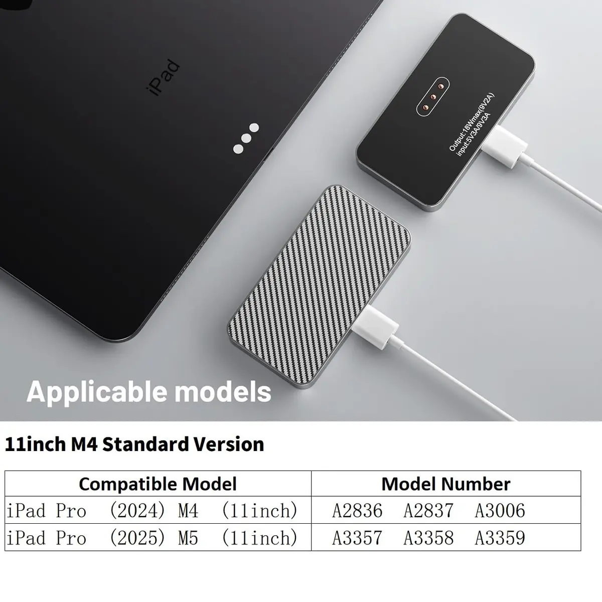 KOOVIVA Magnetic Wireless Charger for iPad Pro 11-inch M4/M5 (2024/2025) | 18W Fast Charging Smart Connector Pad - view 2