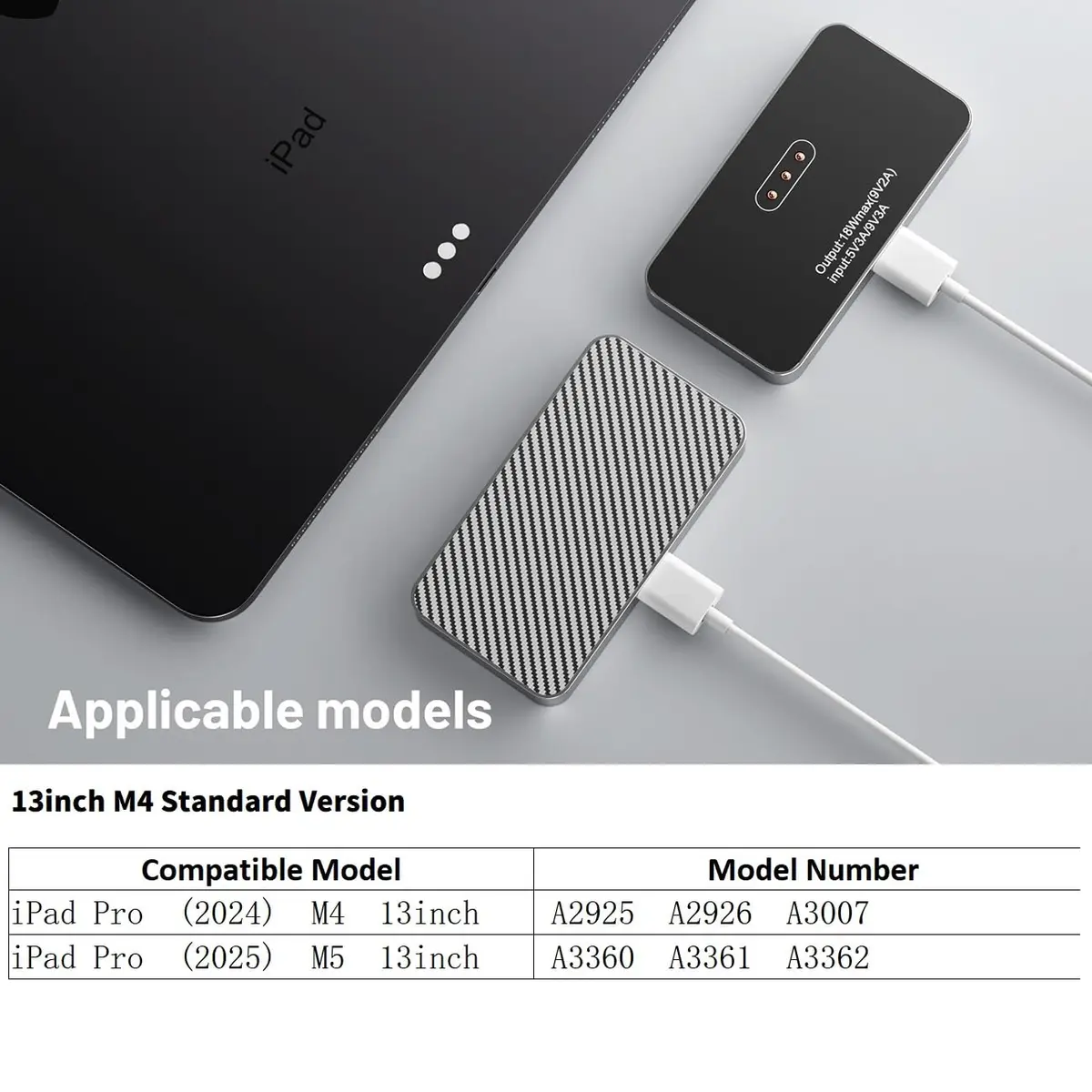 KOOVIVA Magnetic Wireless Charger for iPad Pro 13-inch M4 (2024/2025) | 18W Fast Charging Aluminum Pad - view 2