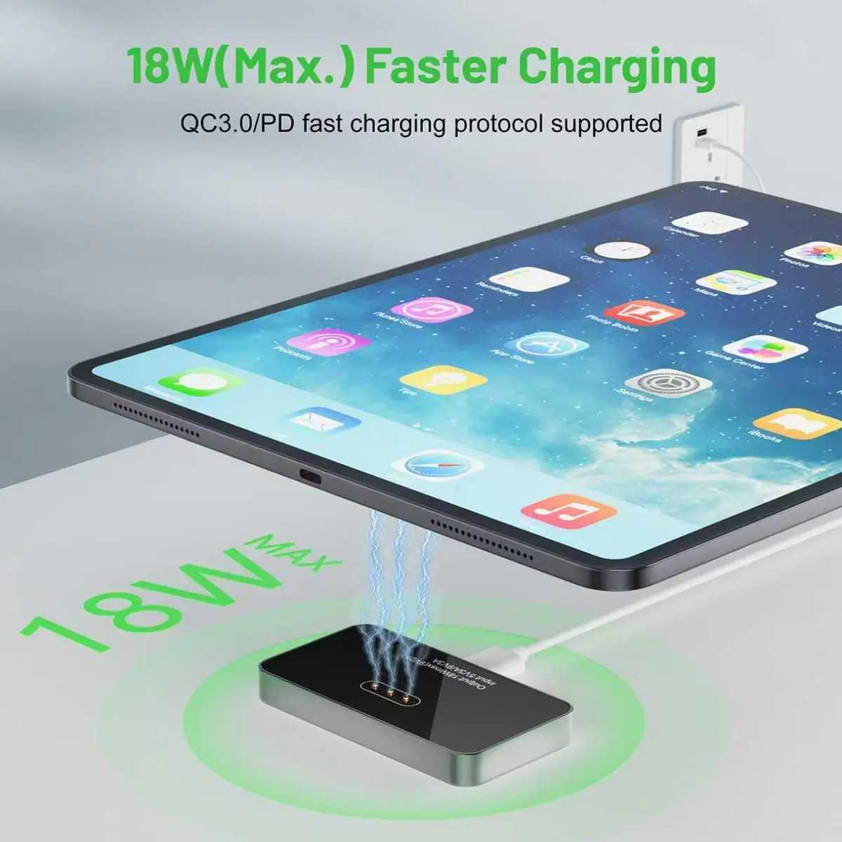 KOOVIVA Magnetic Wireless Charger for iPad Pro 13-inch M4 (2024/2025) | 18W Fast Charging Aluminum Pad - view 4