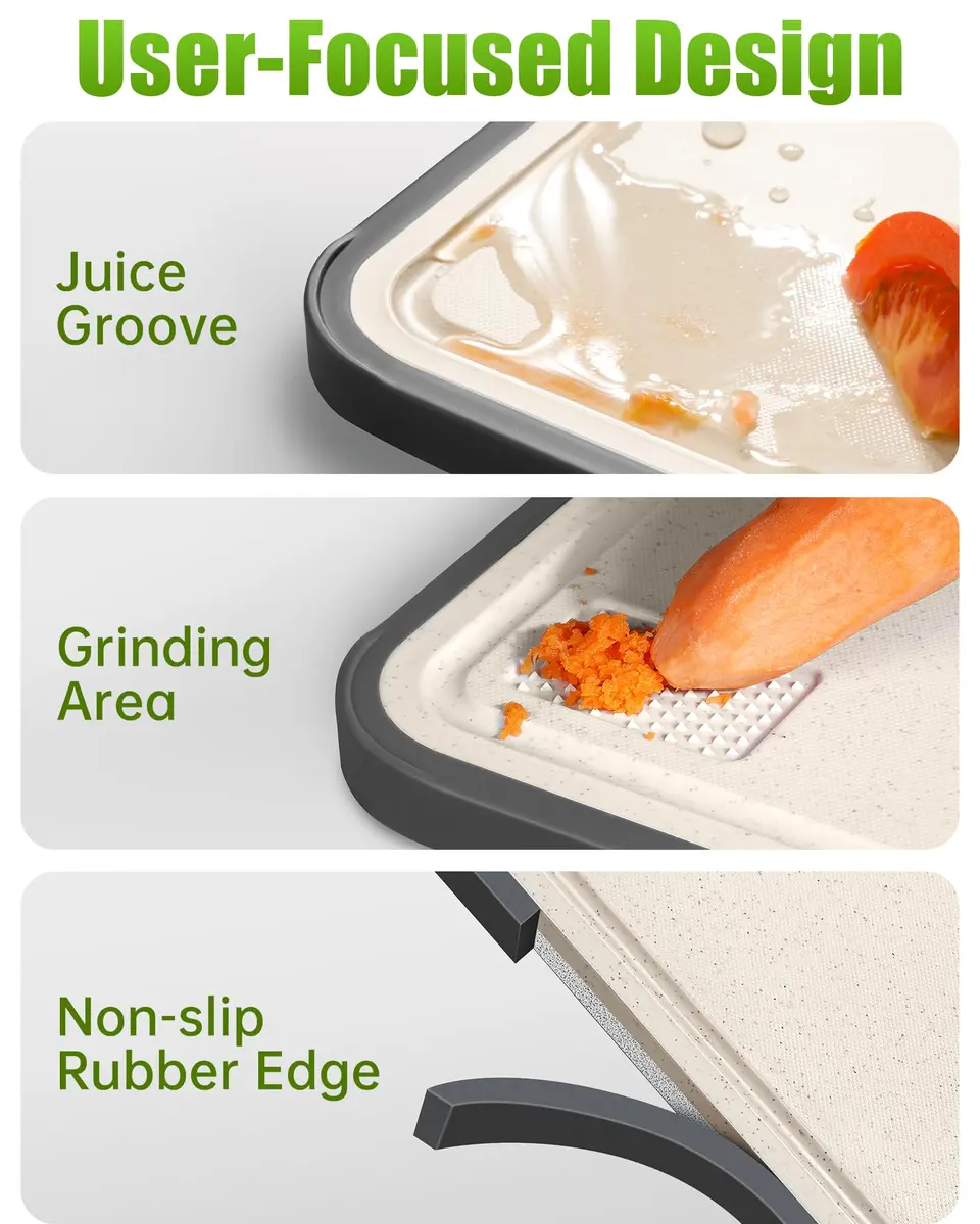 Washour Titanium Cutting Board for Kitchen 16" x 10" | 2-in-1 Non Toxic Dual-Sided Design - view 5