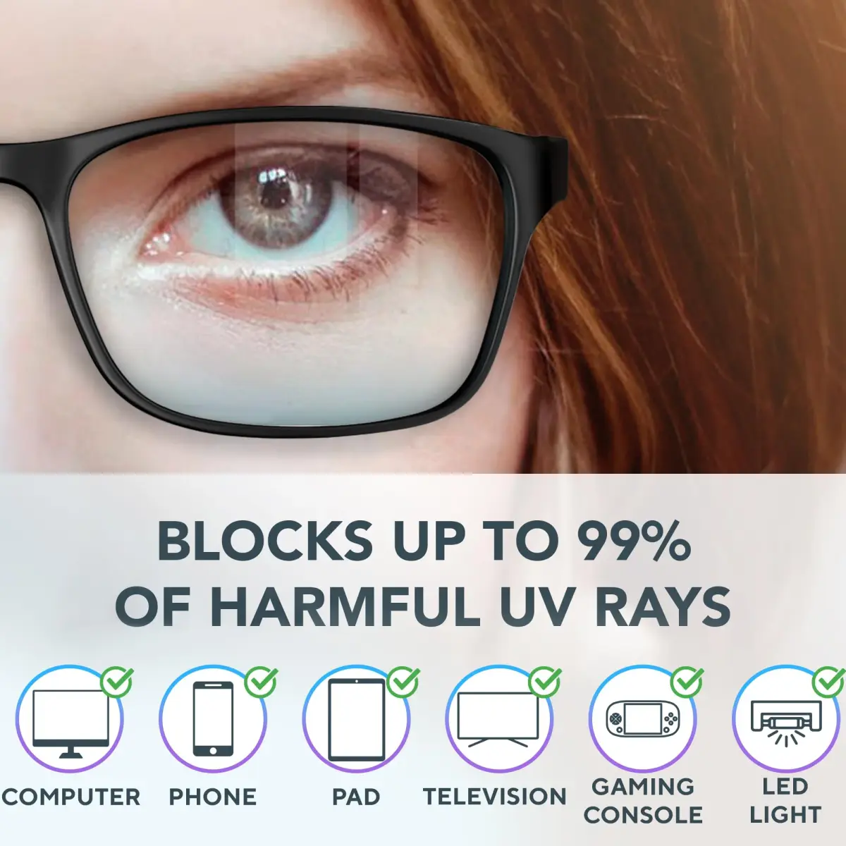 Benicci Blue Light Blocking Glasses for Women & Men, Clear Wayfarer Style | Ease Digital Eye Strain & Headache - view 2