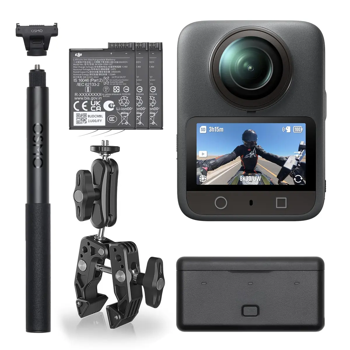 DJI Osmo 360 Motorcycle Handlebar POV Combo | 8K 360° Action Camera Waterproof - main product image