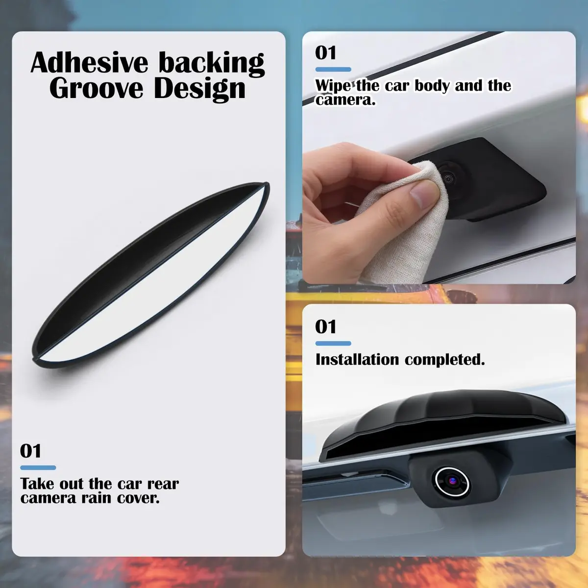 TFNBNG Rear Camera Rain Cover Waterproof Silicone | Heavy Rain Protection & Easy Install - view 5