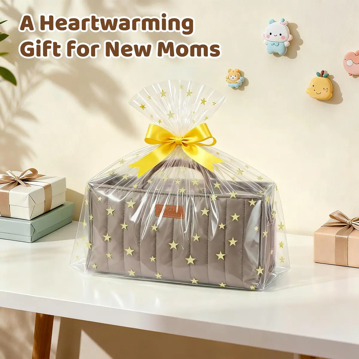 Zooawa Baby Diaper Caddy Organizer, Portable Nursery Storage Basket with Compartments, Handle & Shoulder Strap for Newborn Baby Essentials, Gift for Baby Shower, Mocha Brown - view 6