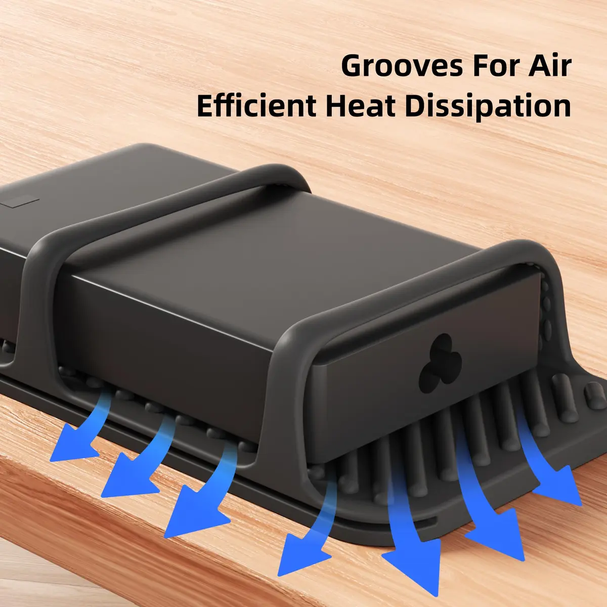 ELETIUO Universal Silicone Laptop Charger Holder, Under Desk Power Brick Mount, Black | Secure, Space-Saving, Damage-Free - view 5