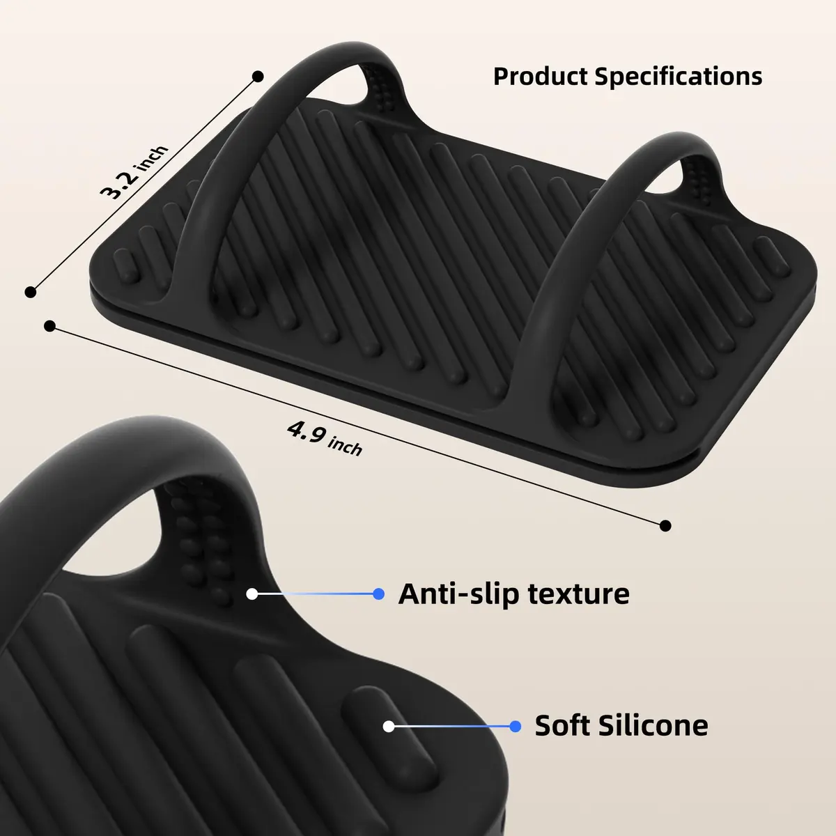 ELETIUO Universal Silicone Laptop Charger Holder, Under Desk Power Brick Mount, Black | Secure, Space-Saving, Damage-Free - view 7