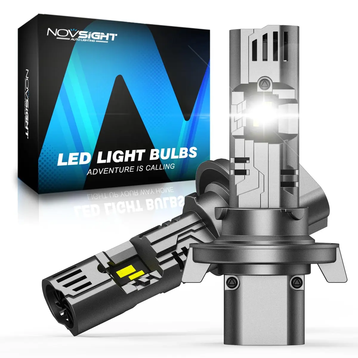 NOVSIGHT H13 Fog Light Bulbs 62,000LM 6500K | Ultra Bright, 50,000 Hours Lifespan, Waterproof, 2-Pack - main product image