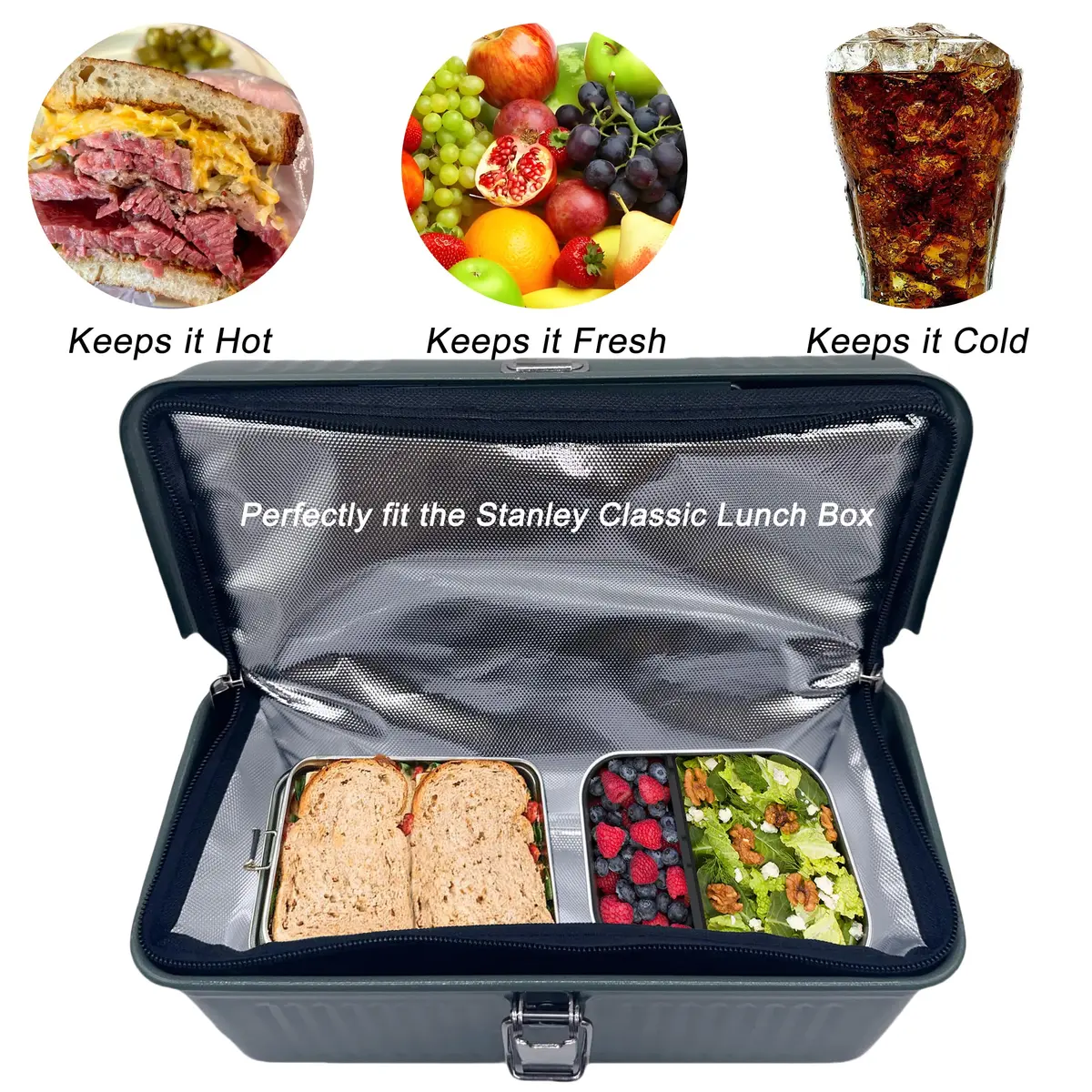 dtylean Insulated Bag for Stanley Classic Lunch Box 5.5qt (5.2L) | Waterproof Leakproof Cooler Bag - view 6